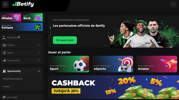 betify bonus sans dépot casino