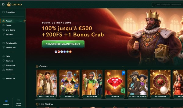 casinia nouveau casino en ligne