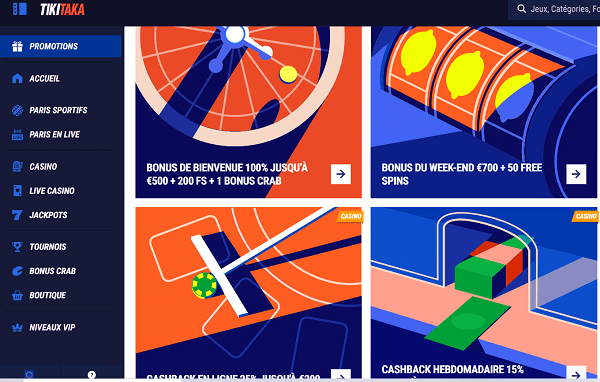 tikitaka casino sans exigence de mise